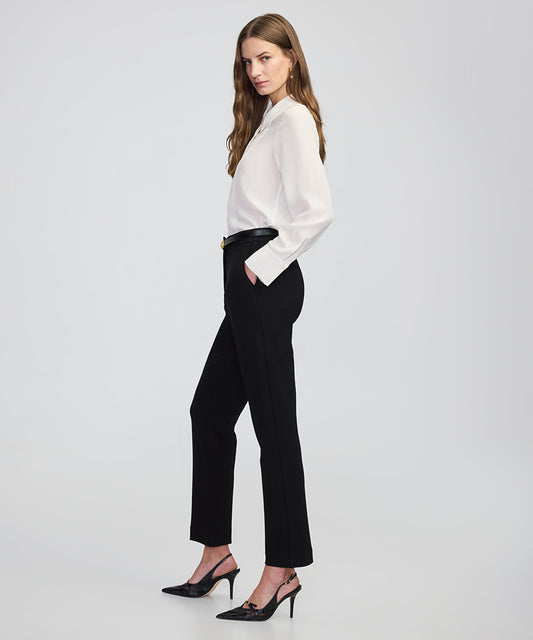 Elastic-Back Cigarette Trousers