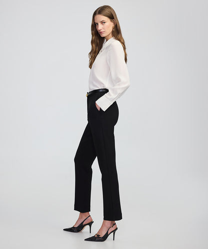 Elastic-Back Cigarette Trousers