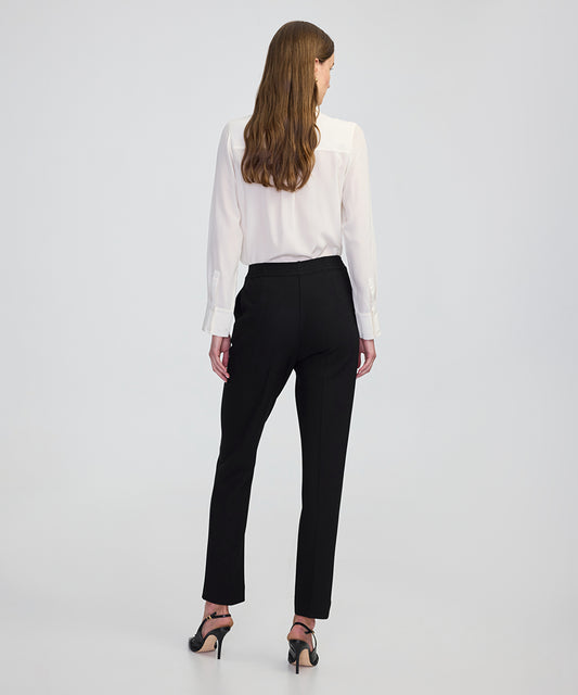 Elastic-Back Cigarette Trousers