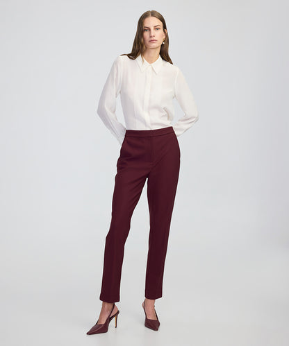 Elastic-Back Cigarette Trousers
