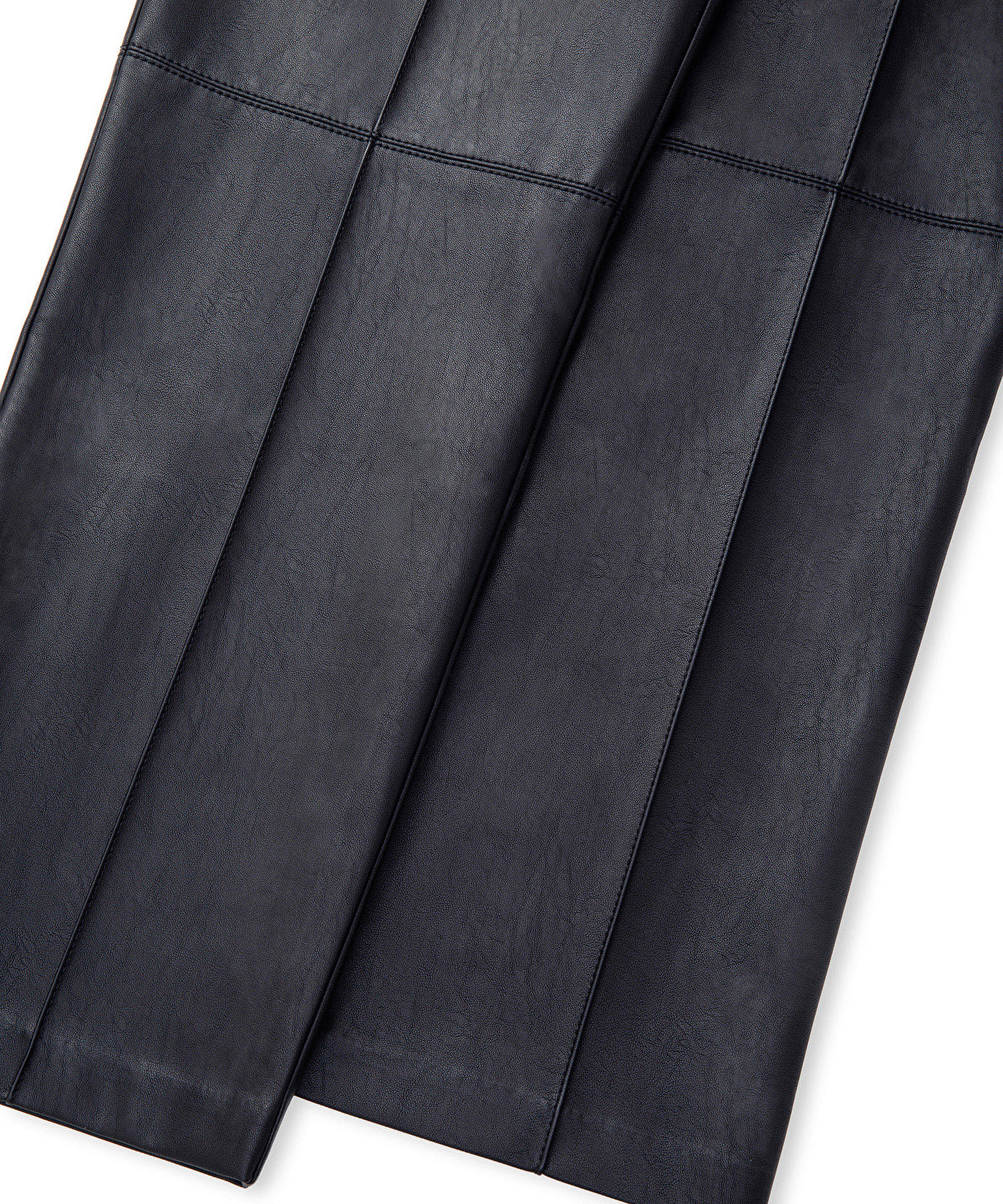 Zoomed Leather-Effect Straight-Leg Trousers