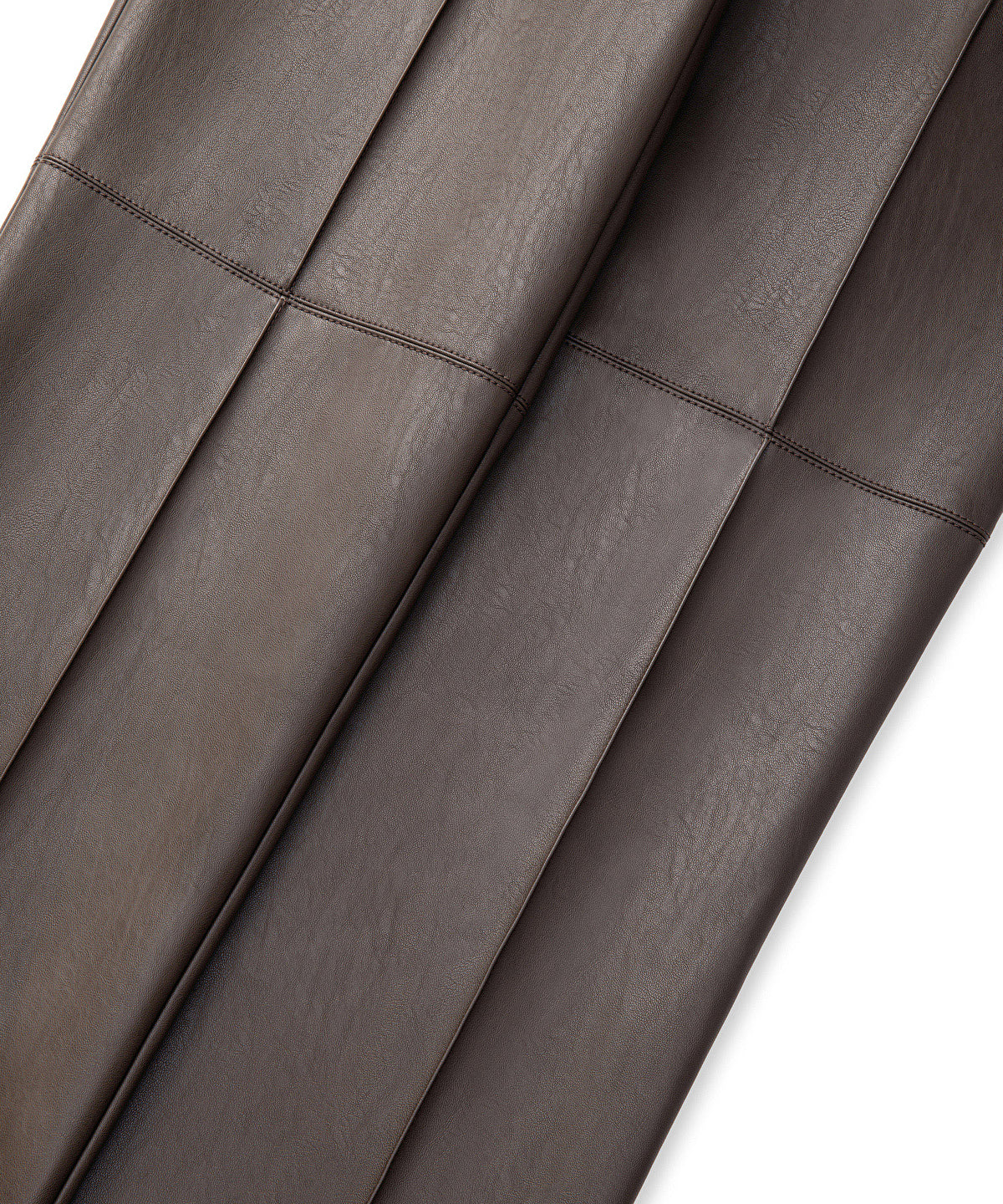 Zoomed Leather-Effect Straight-Leg Trousers