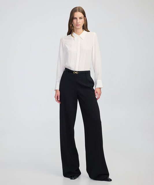 Pressed Crease Wide-Leg Trousers