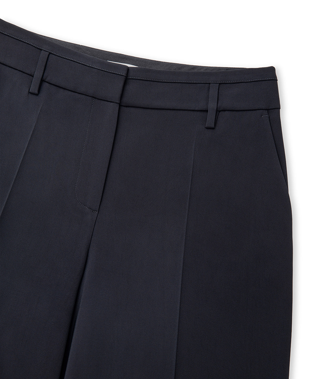 Pressed Crease Wide-Leg Trousers