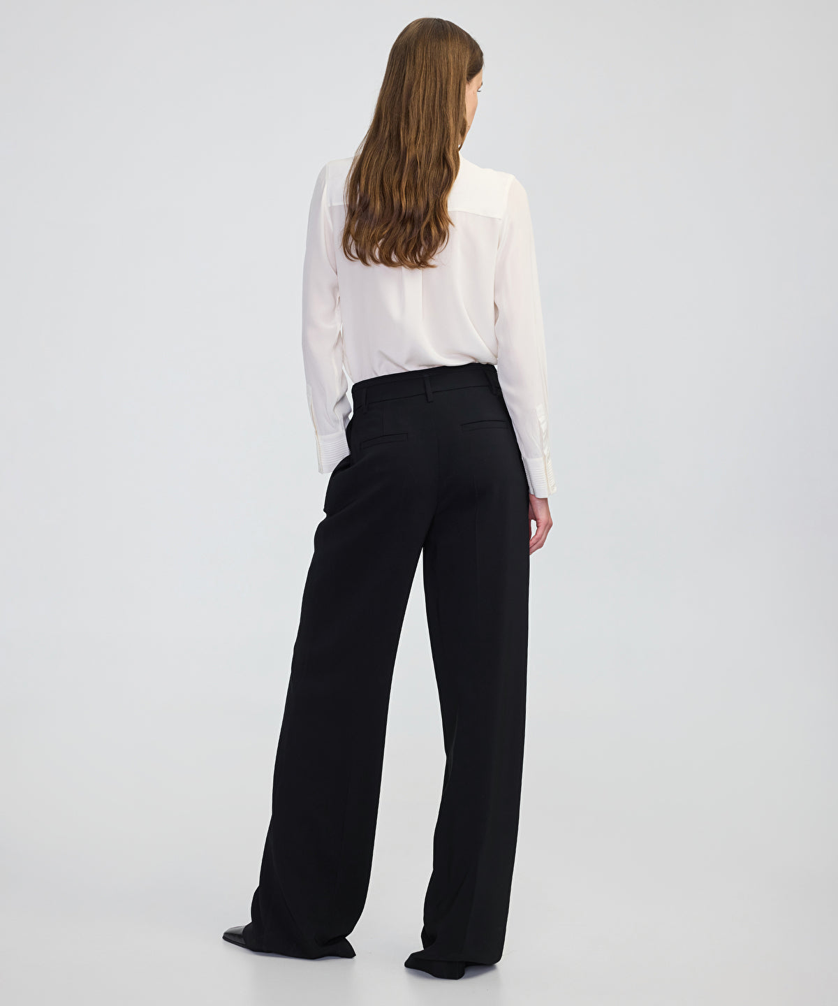 Pressed Crease Wide-Leg Trousers