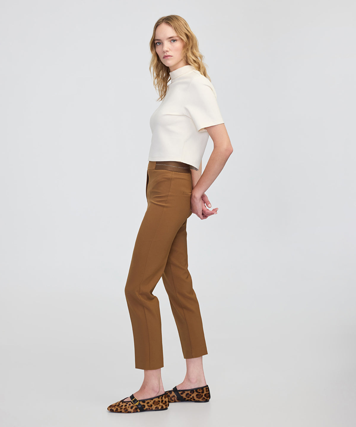 Zoomed Metallic Stripe Skinny Trousers