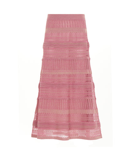 Contrast Textured Knit Skirt 