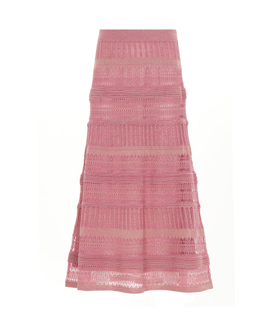 Contrast Textured Knit Skirt 