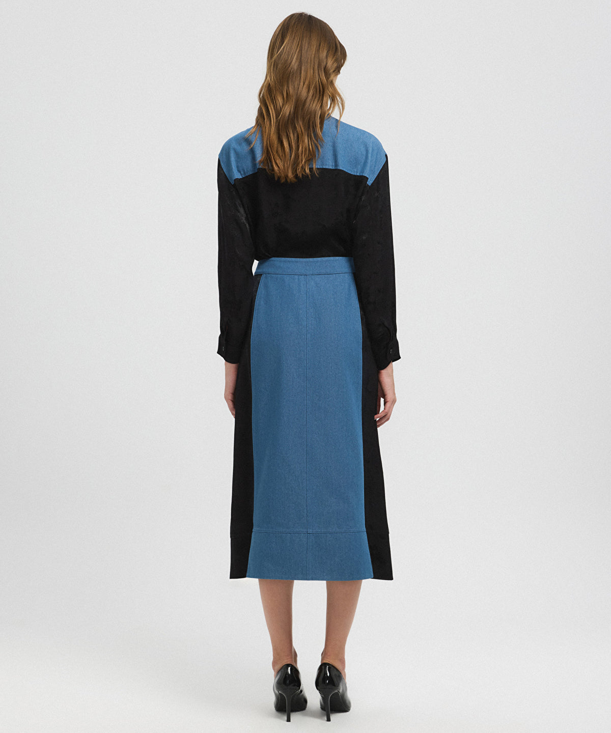 Mixed Color-Block Skirt 