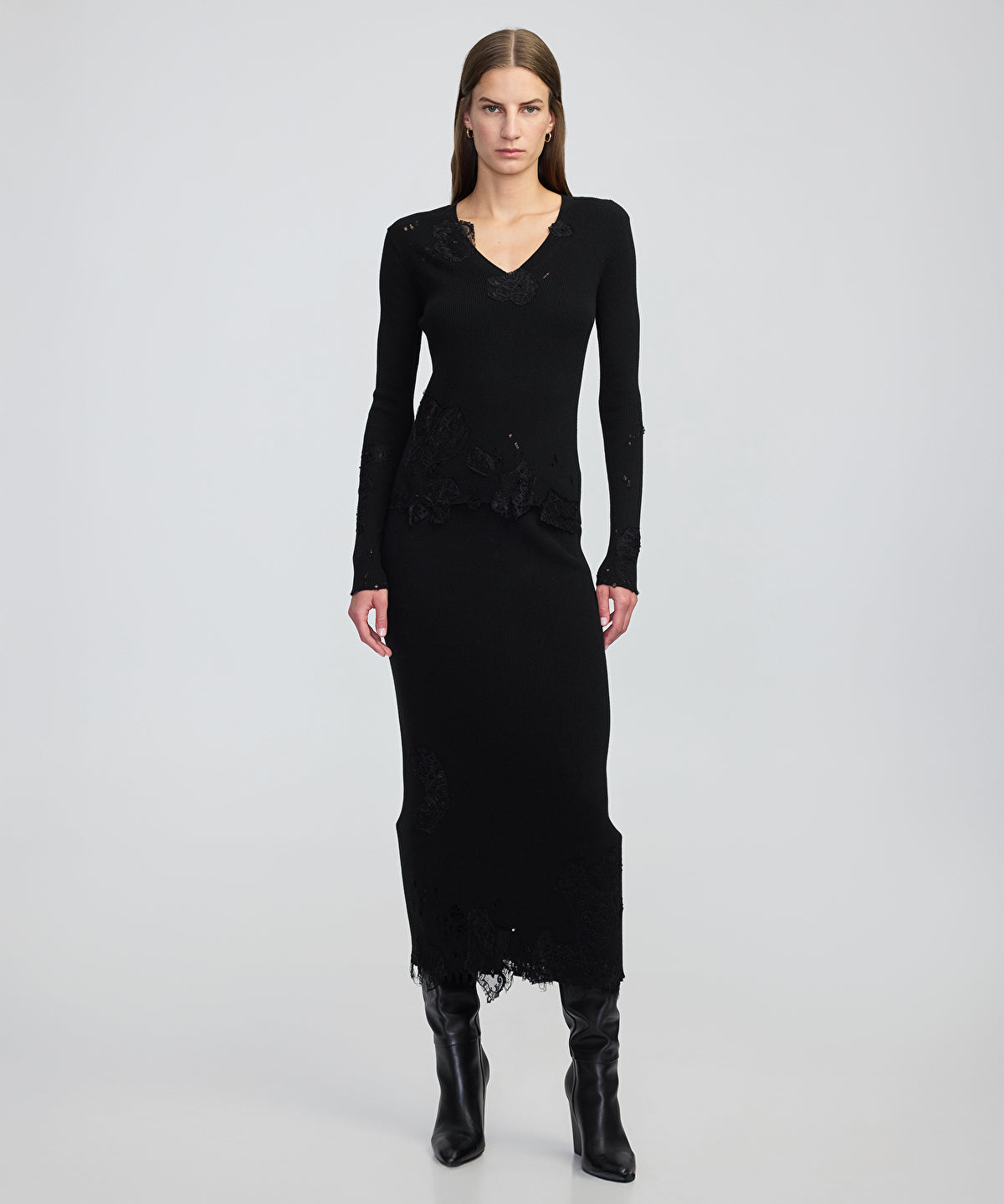 Embellished Knit Skirt