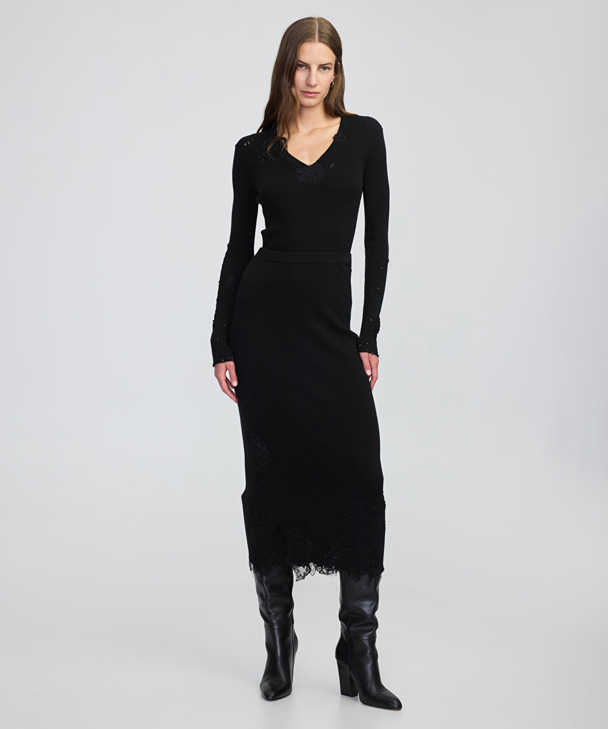 Embellished Knit Skirt