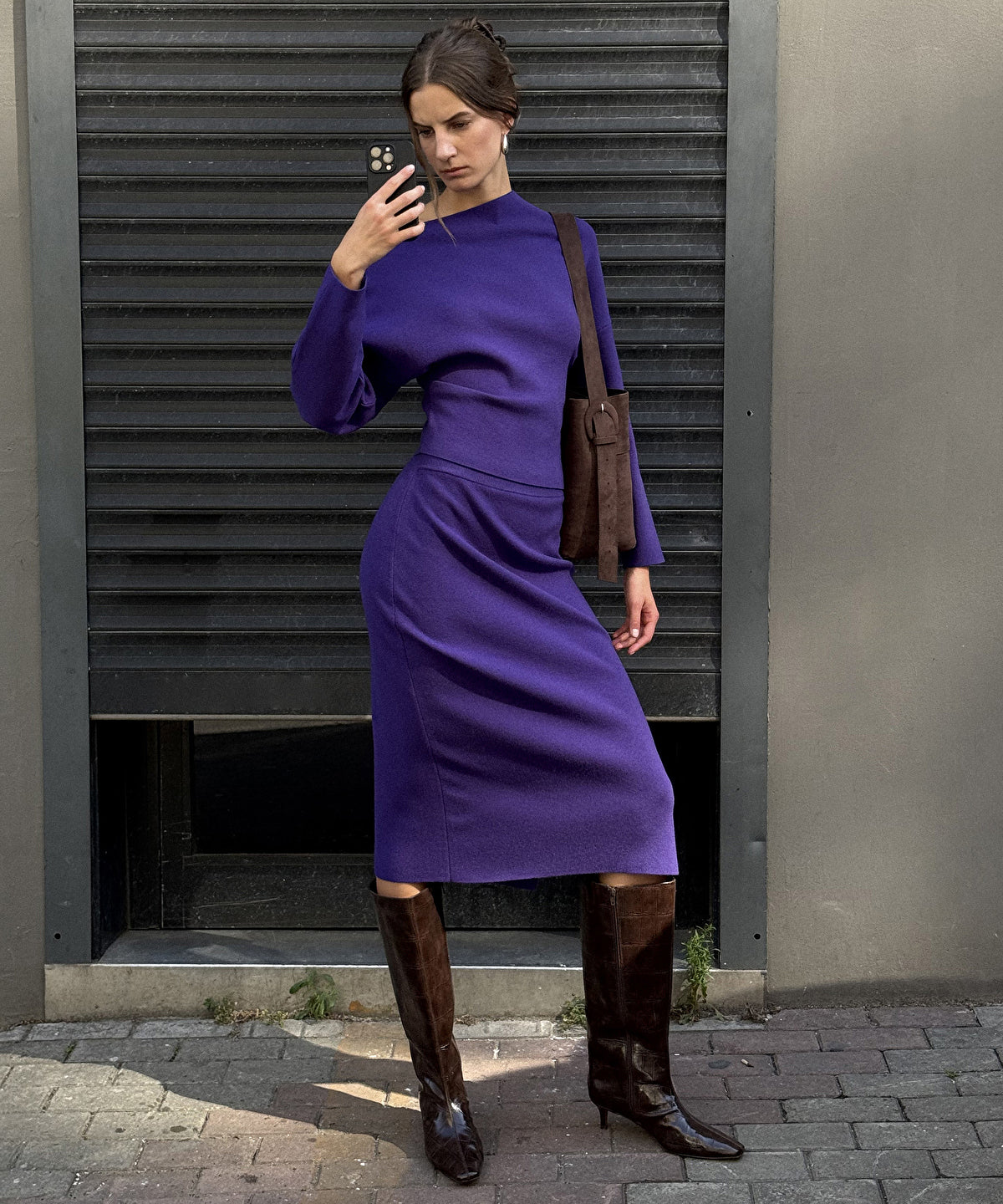 Zoomed Midi Knit Skirt