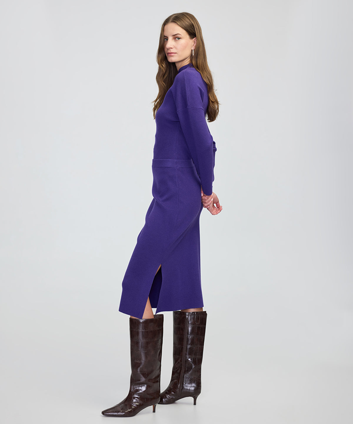 Zoomed Midi Knit Skirt