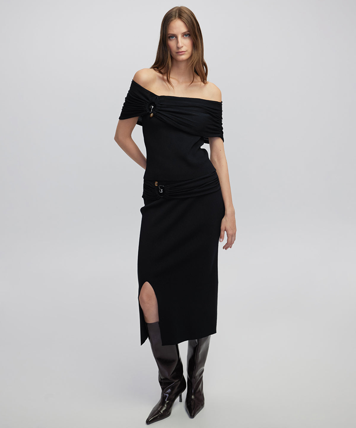 Belted Knit Skirt 