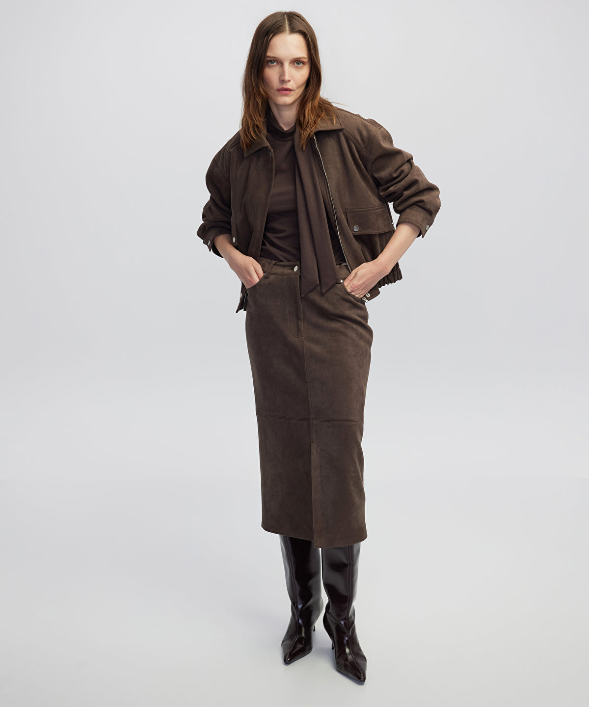 Suede-Effect Mini Skirt