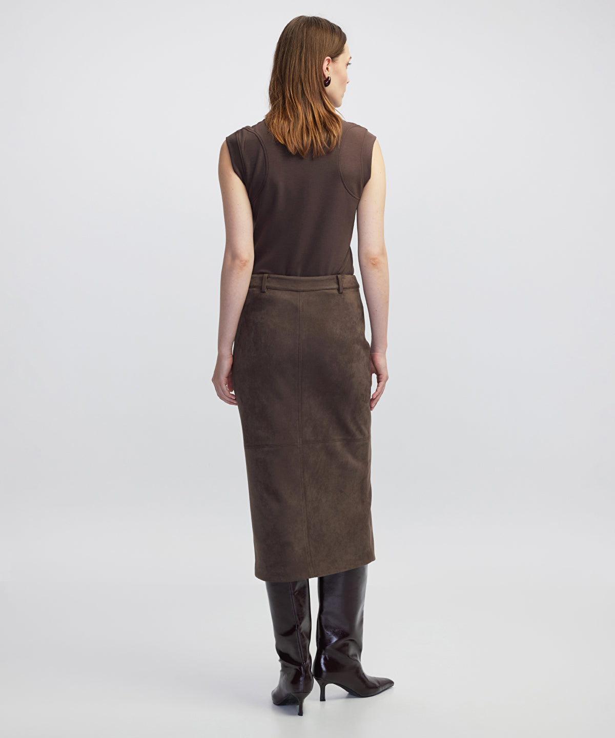 Zoomed Suede-Effect Mini Skirt
