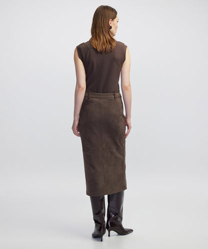 Suede-Effect Mini Skirt