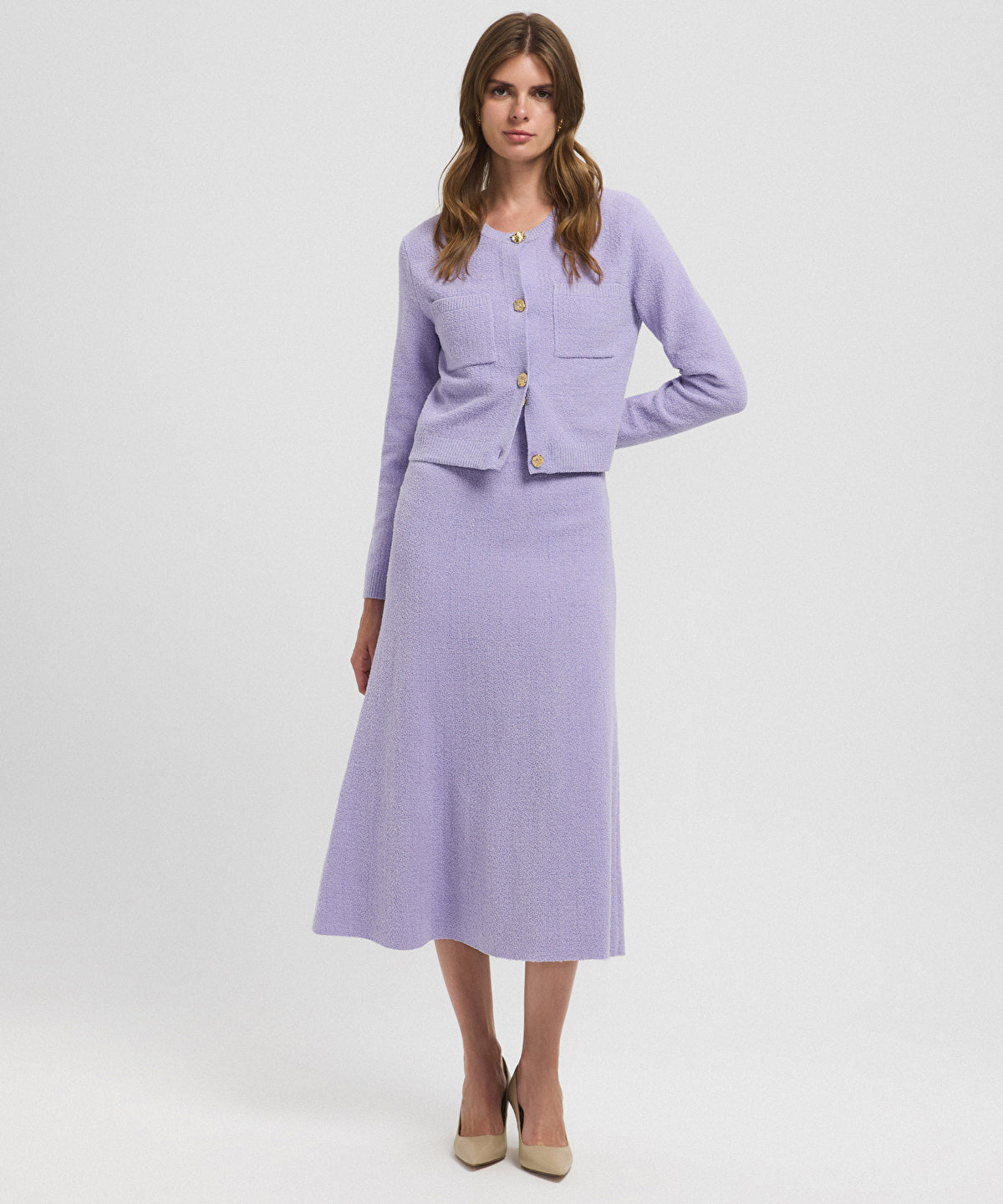 Textured Midi Skirt