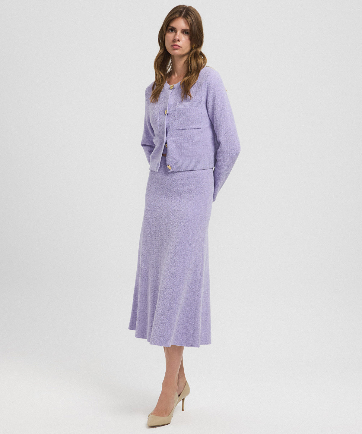 Textured Midi Skirt