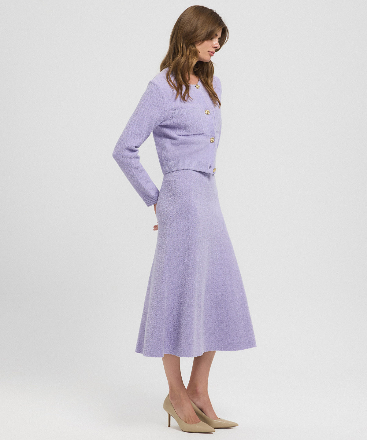 Textured Midi Skirt