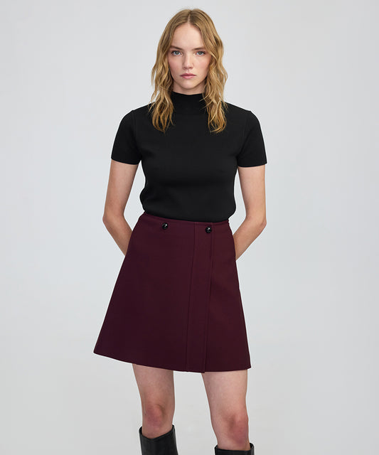 Contrast Button Skirt