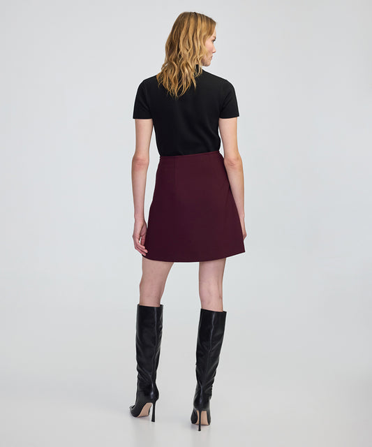 Contrast Button Skirt