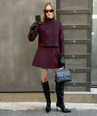 Contrast Button Skirt