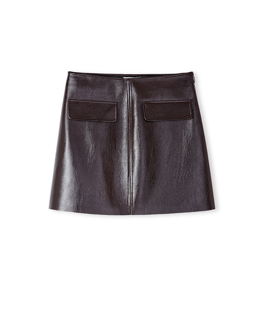 Faux Patent Leather Mini Skirt