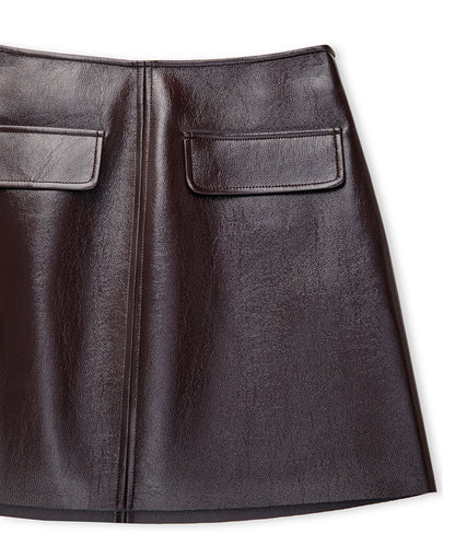 Faux Patent Leather Mini Skirt