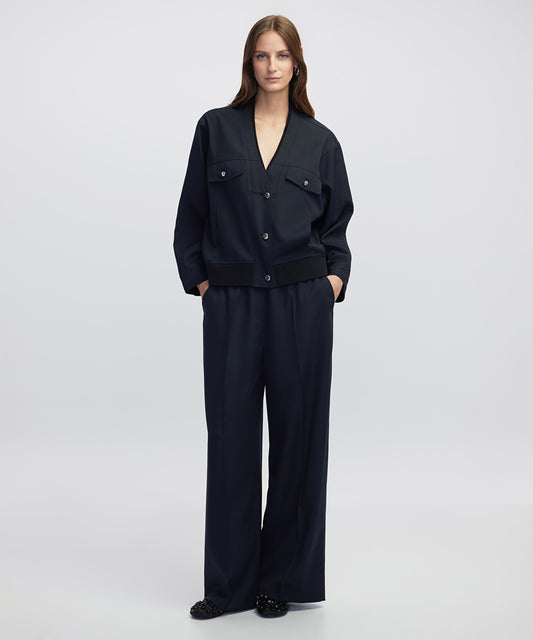 Mixed Media Bomber Jacket