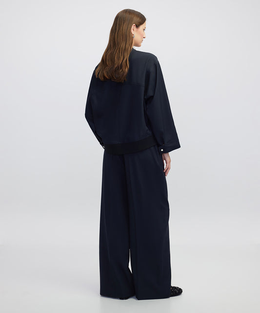 Mixed Media Bomber Jacket