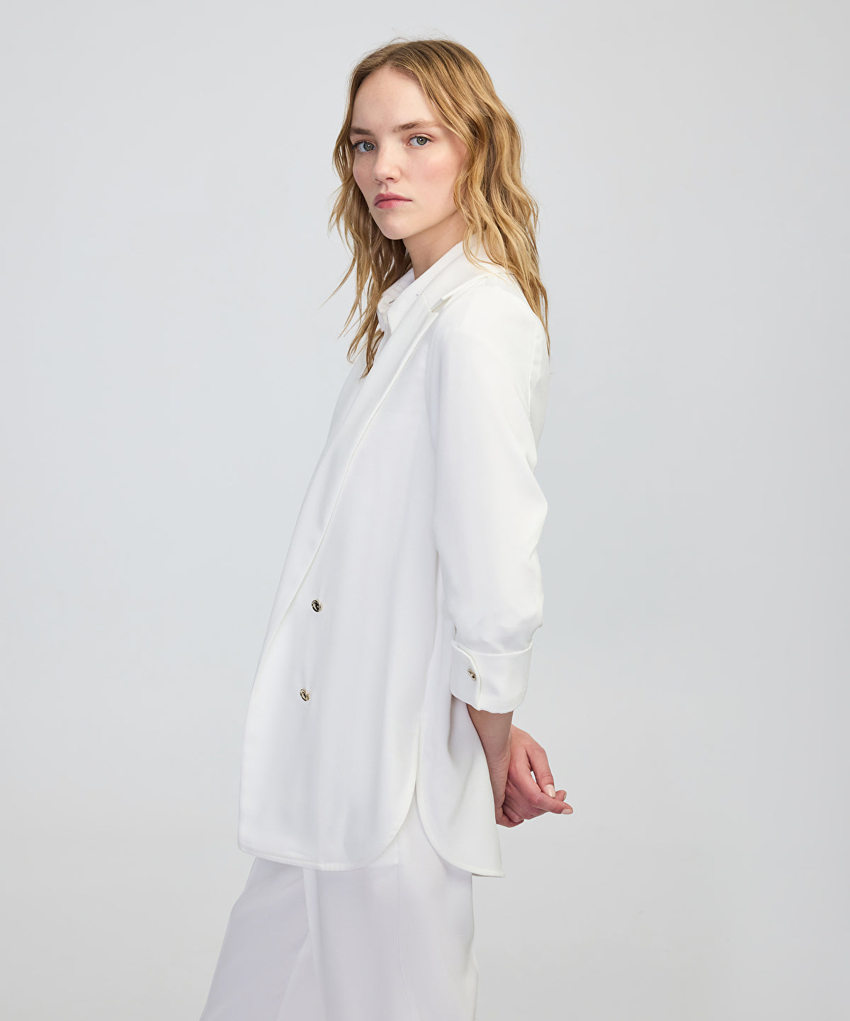 Unlined Jacket with Buttons