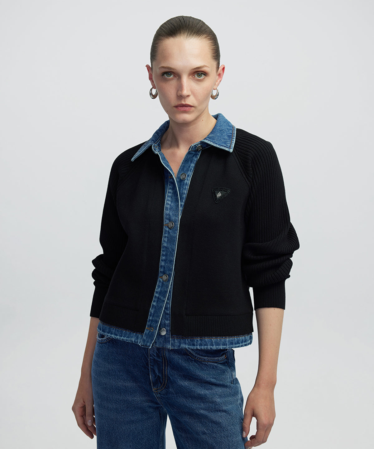 Denim-Trimmed Jacket