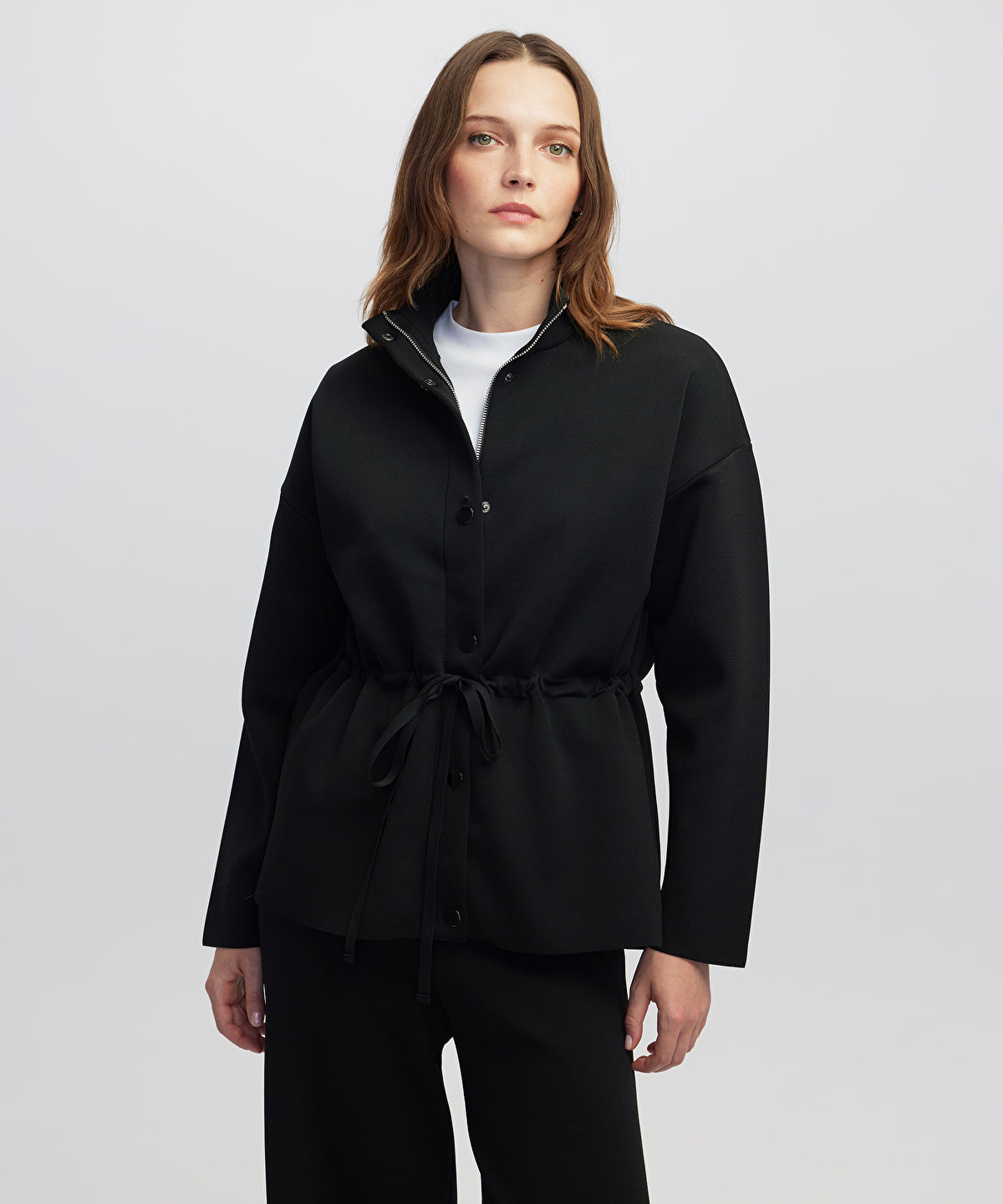 Adjustable Waist Knit Jacket