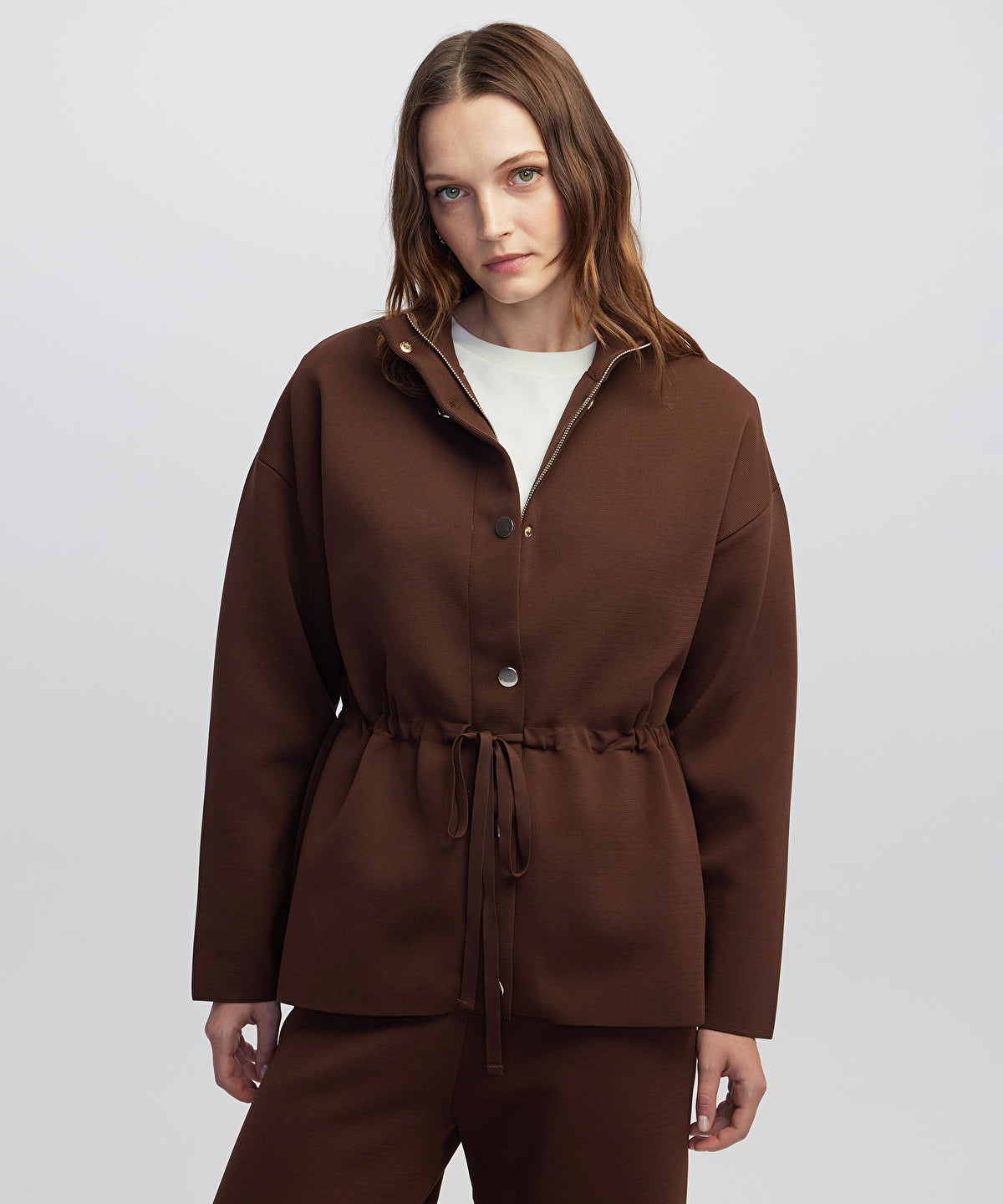 Adjustable Waist Knit Jacket