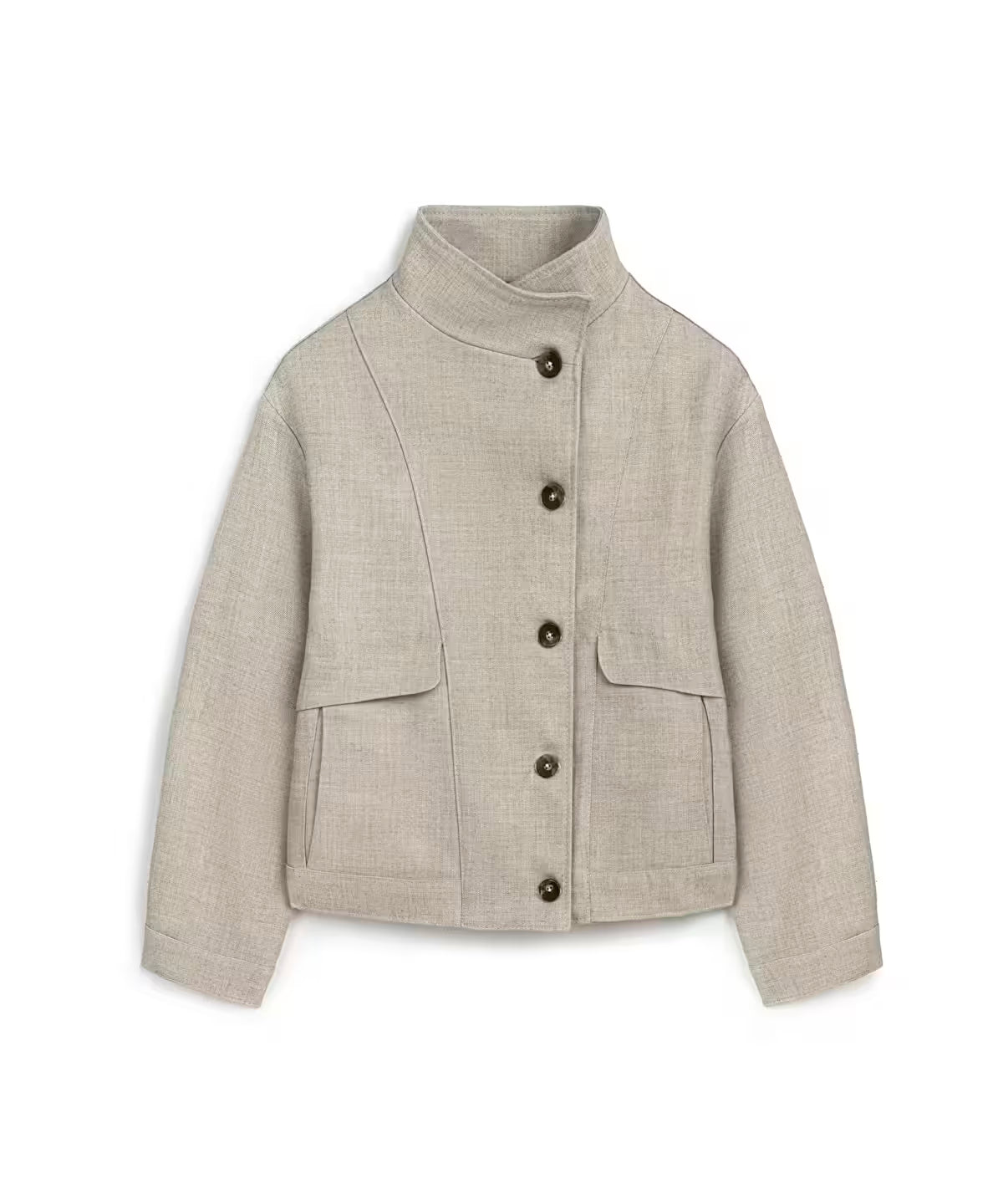 High-Collar Boxy Jacket
