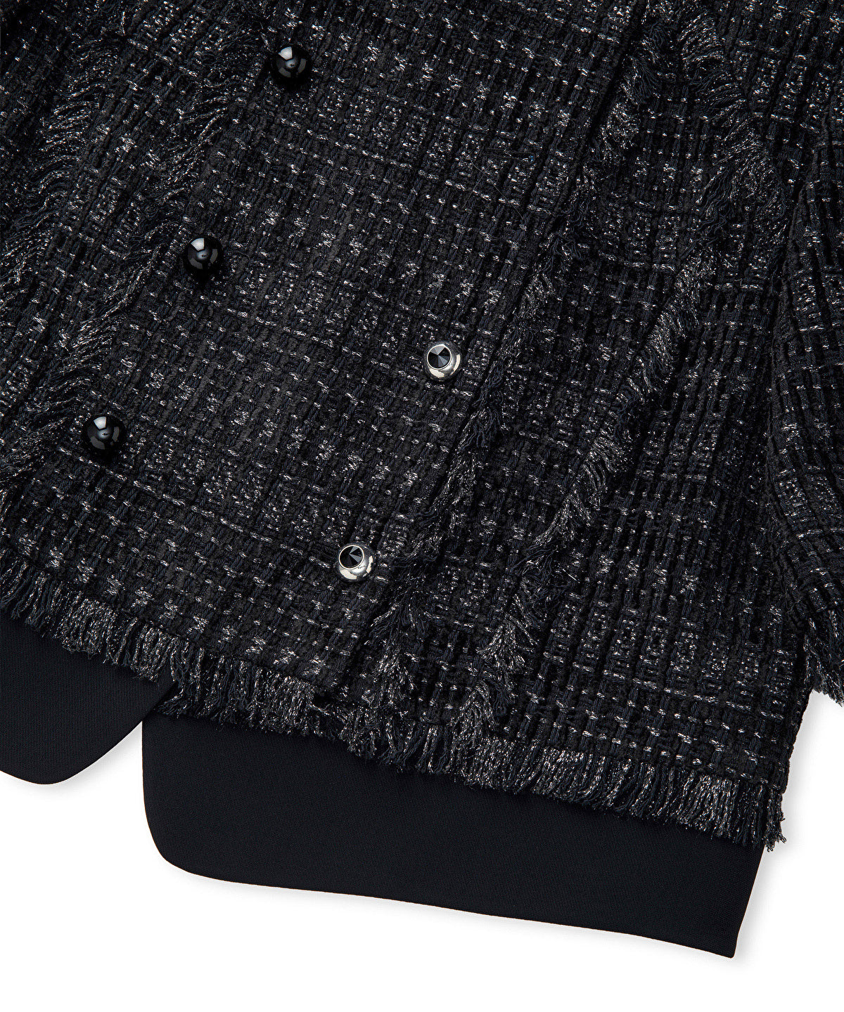 Fringe-Trim Textured Jacket