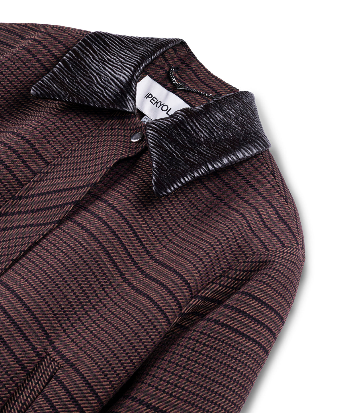 Contrast Collar Checked Jacket