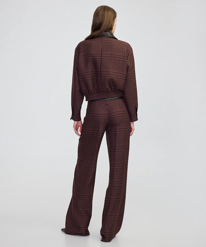 Contrast Collar Checked Jacket
