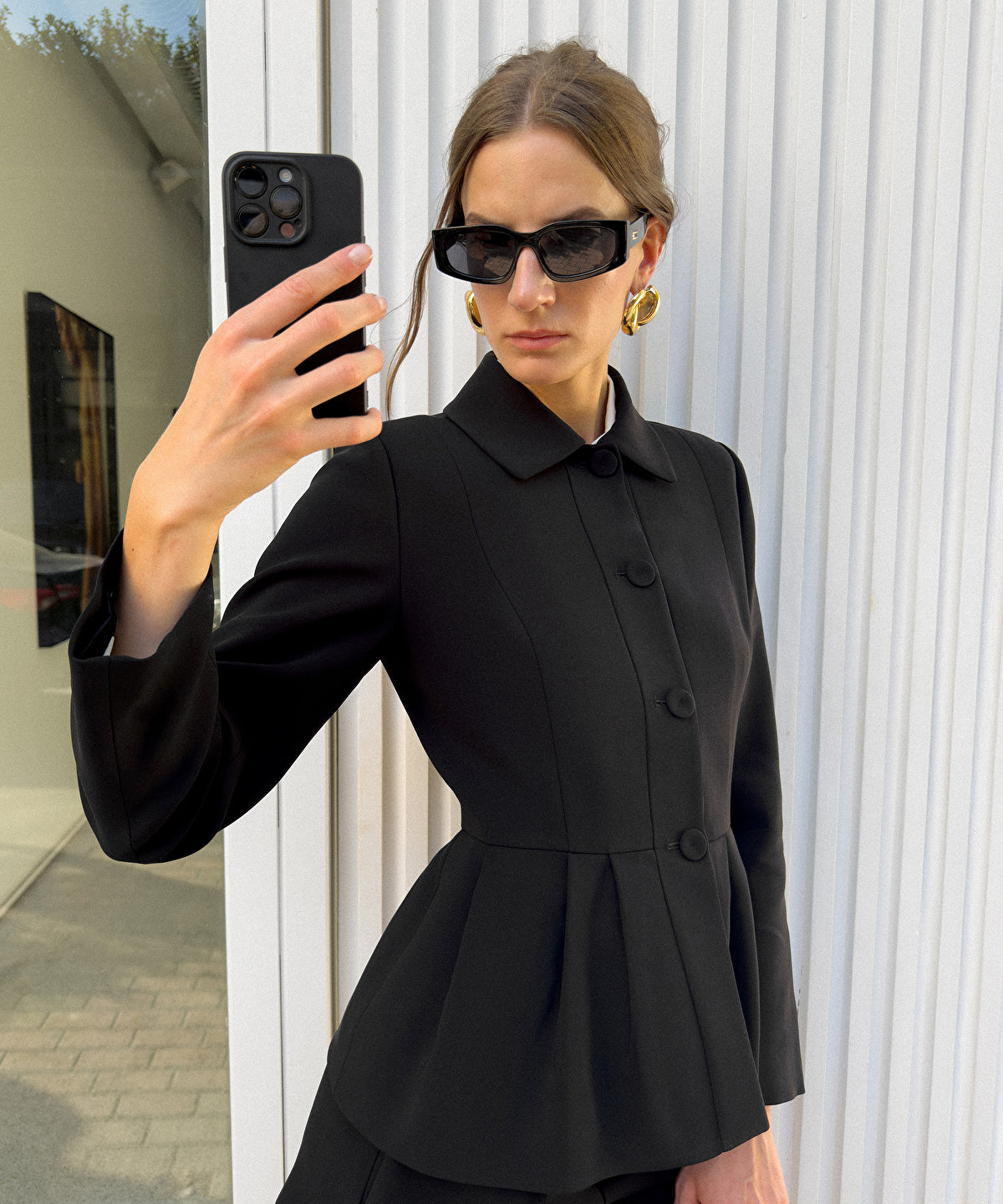Pleated Peplum Jacket