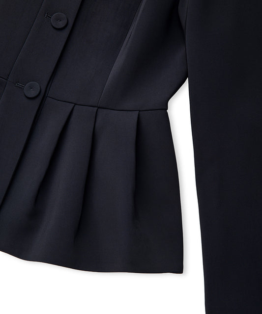 Pleated Peplum Jacket