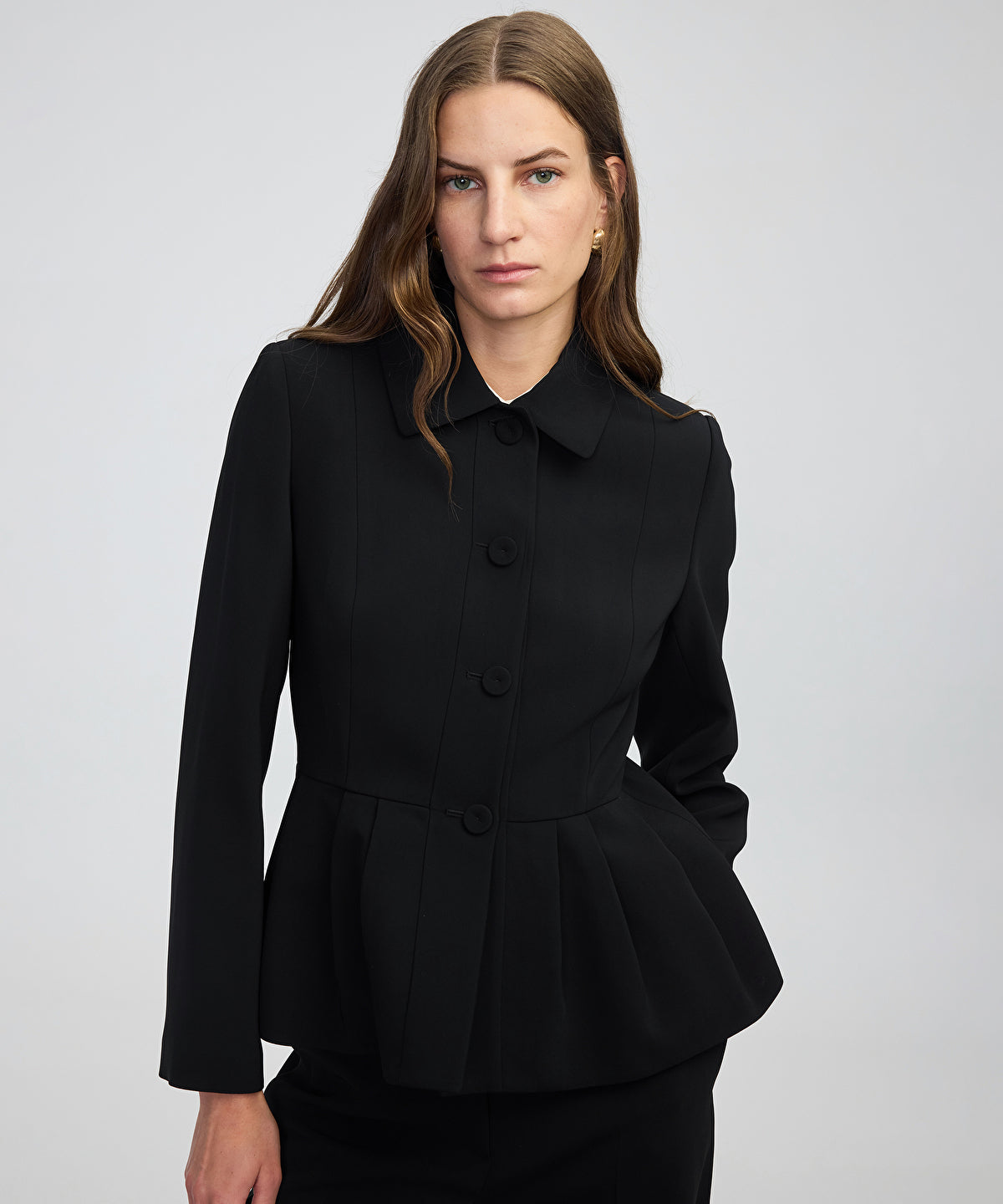 Zoomed Pleated Peplum Jacket