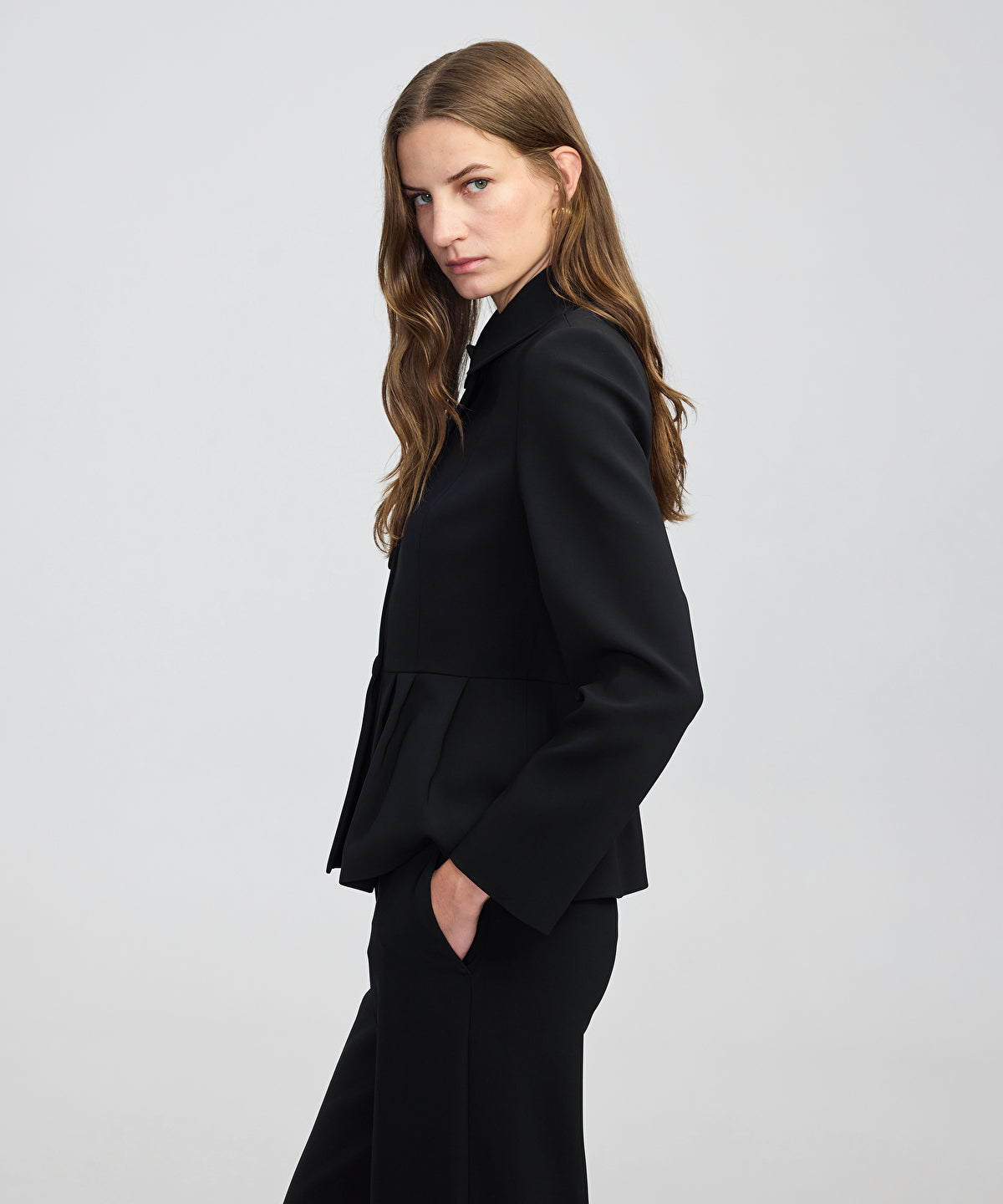 Zoomed Pleated Peplum Jacket
