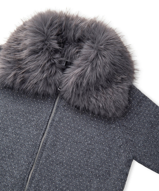 Removable Faux Fur Collar Jacket