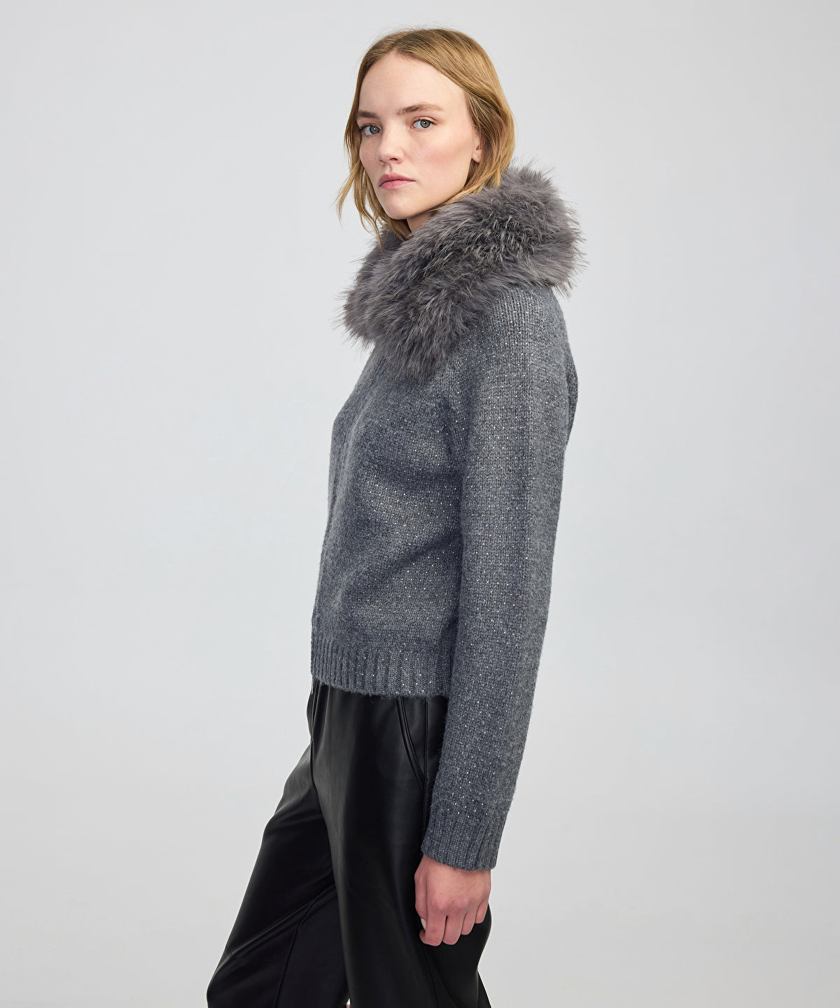 Zoomed Removable Faux Fur Collar Jacket