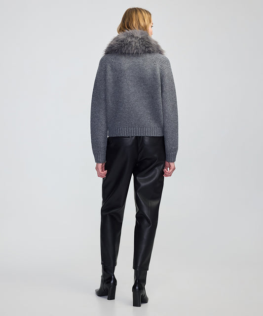 Removable Faux Fur Collar Jacket