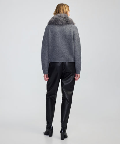 Removable Faux Fur Collar Jacket