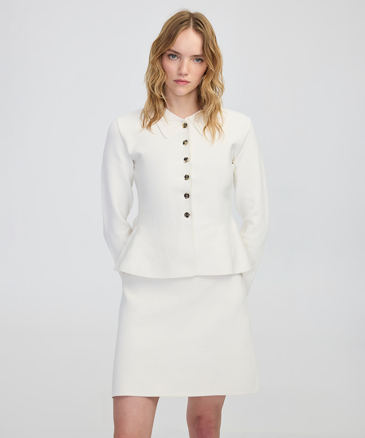 Zoomed Peplum Knit Jacket