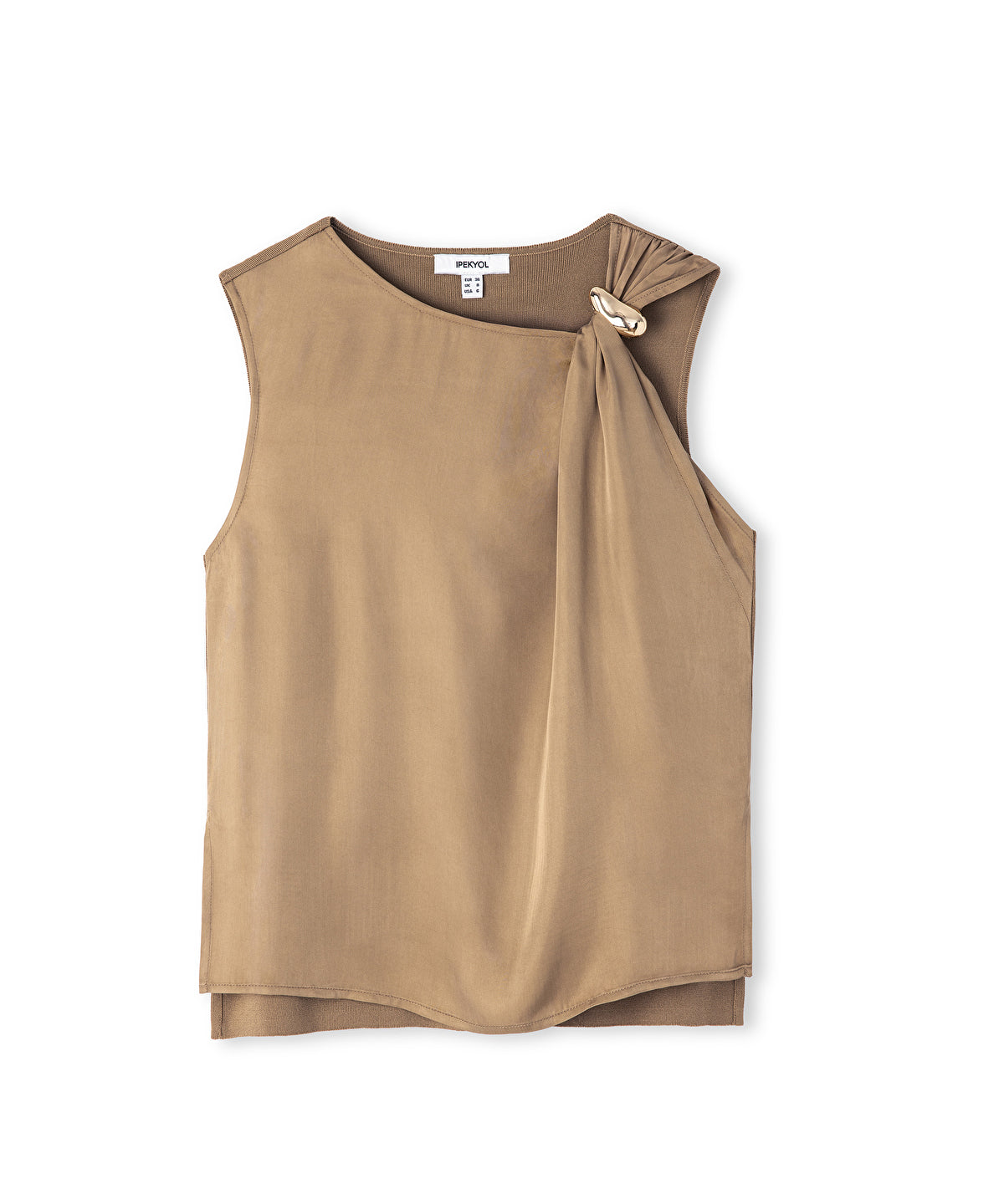 Zoomed Mixed Blouse with Buckle