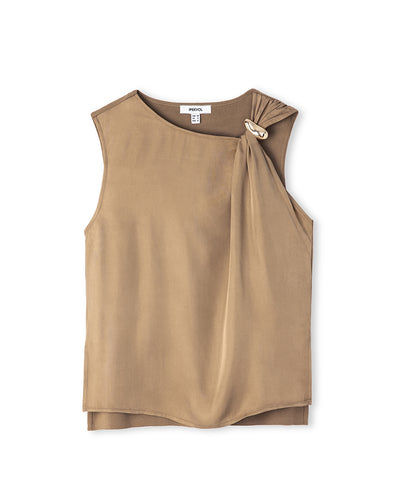 Mixed Blouse with Buckle